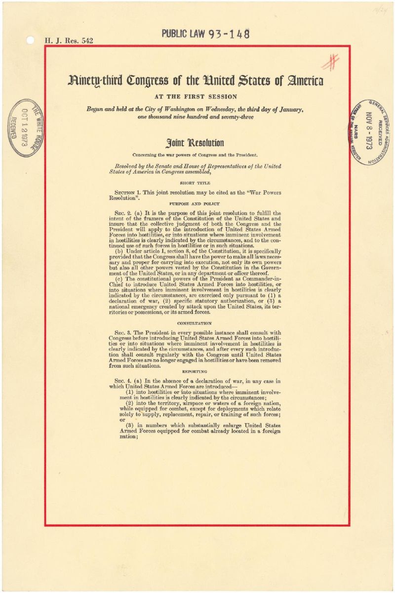 Only Congress Can Declare War
