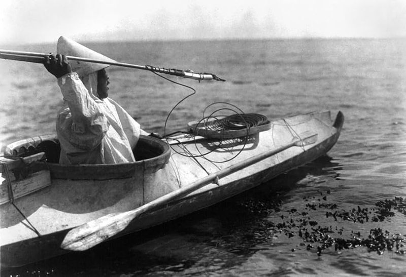Eskimo Fisherman with Kayak, Alaska (1900s) – Arctic Lifeways