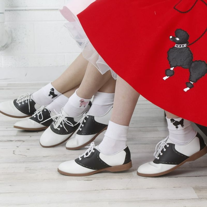 Poodle skirts & saddle shoes (for girls)