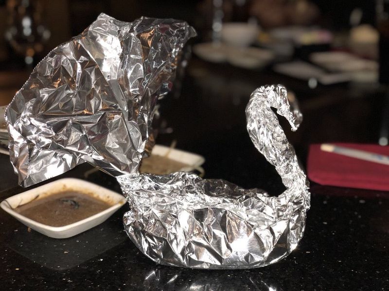 Doggie Bags Wrapped Like Swans