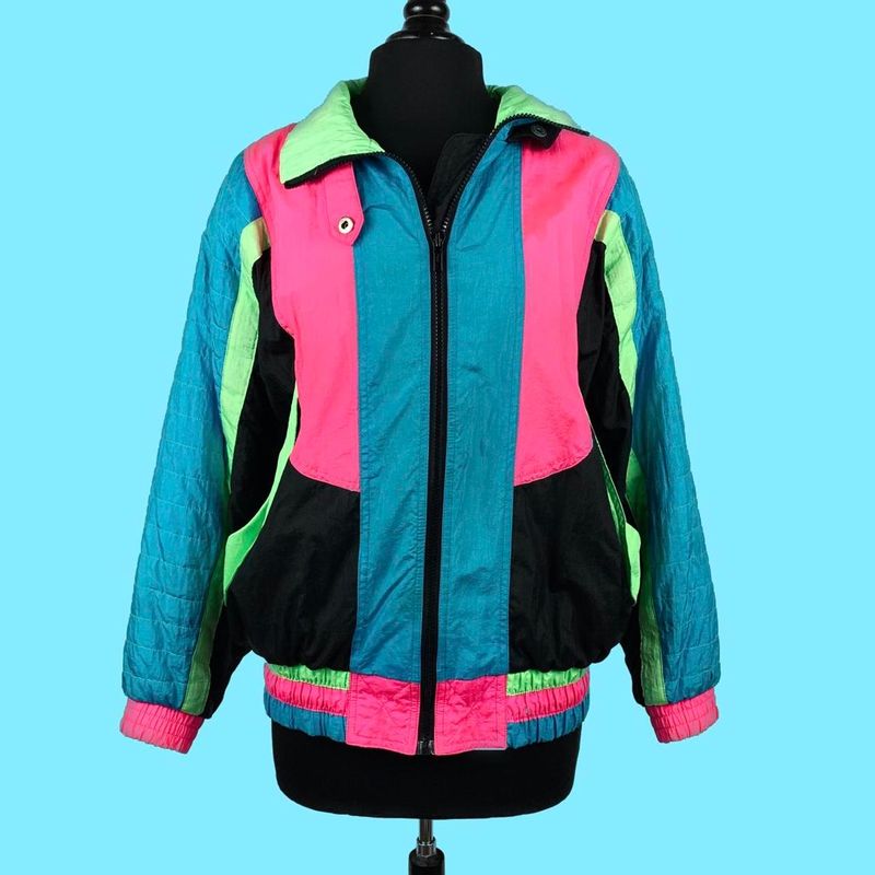 Shoulder pads & neon windbreakers