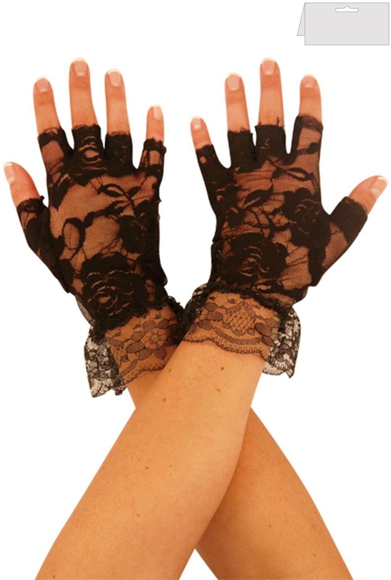 Fingerless lace gloves