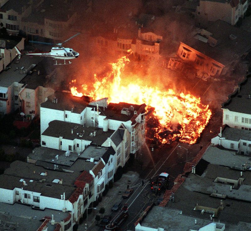 Fires Rage in the Marina District