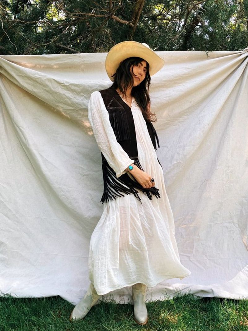 Fringe vests & maxi dresses