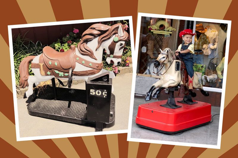 Coin-Operated Horse Rides Outside the Grocery Store