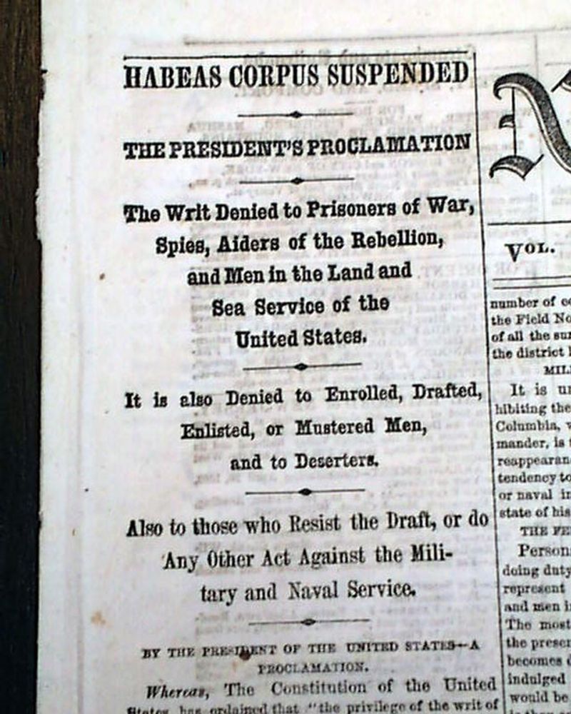 Lincoln Suspended Habeas Corpus