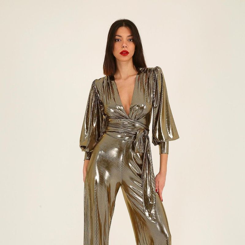 Sequined jumpsuits & wrap dresses