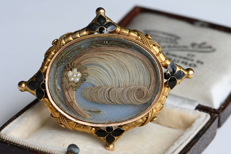 Mourning Jewelry Made with Human Hair