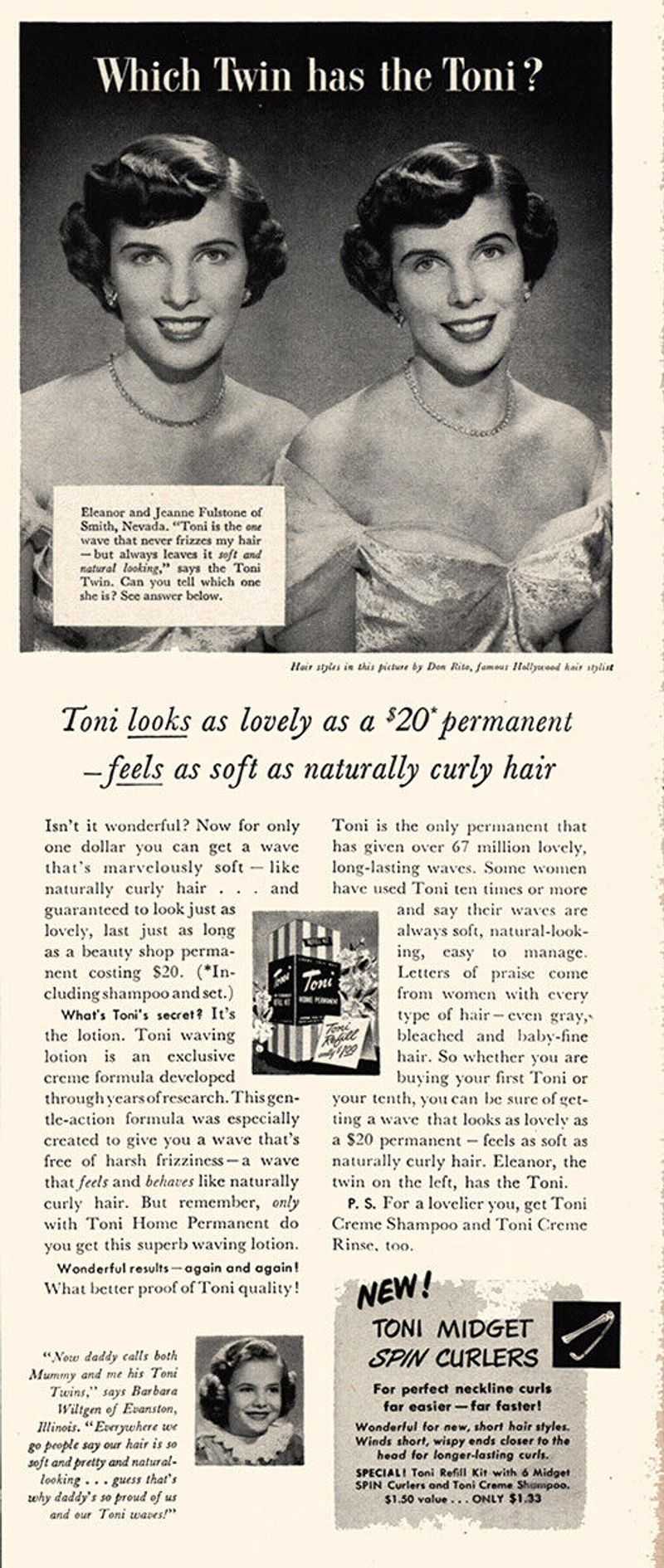 Toni Home Permanent Twins Ad