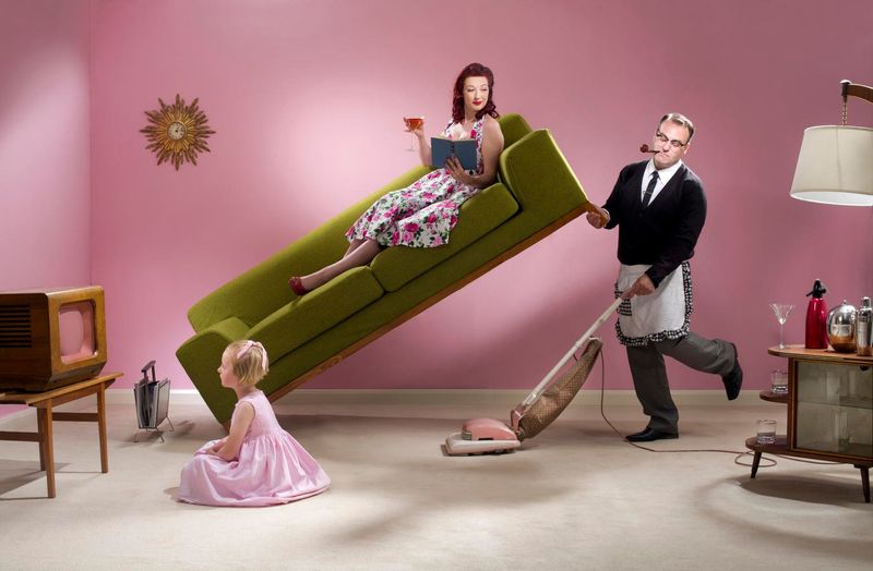 Husbands Rarely Did Housework or Childcare