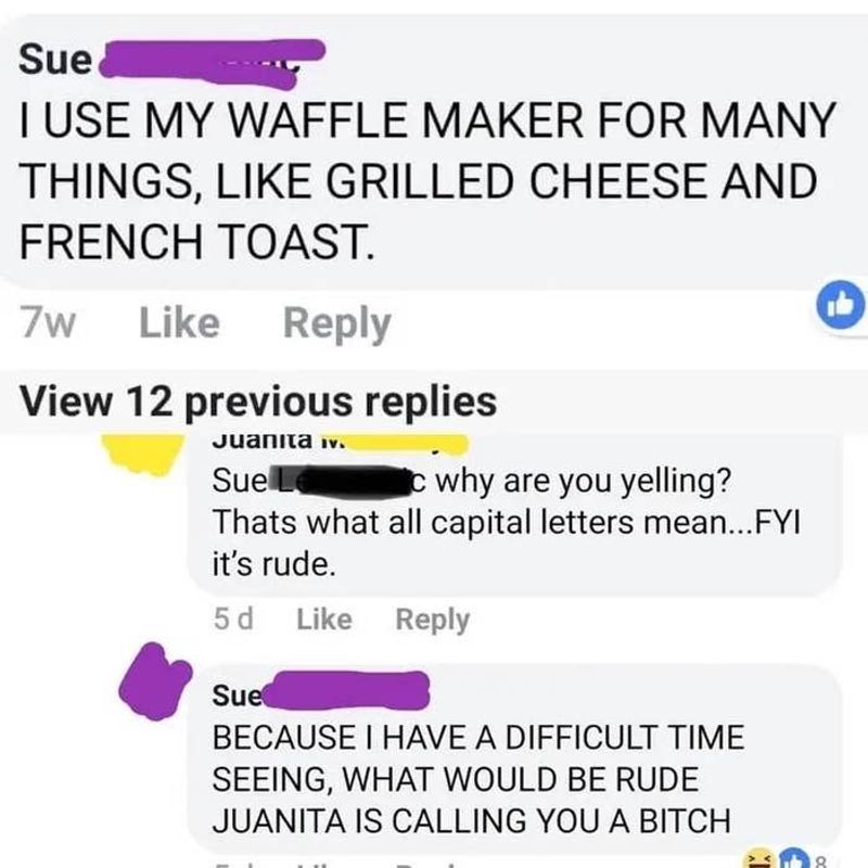 Leaving Fake Reviews in All Caps