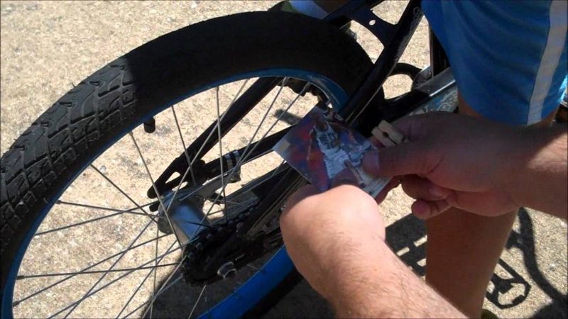 Attaching Baseball Cards to Bike Spokes