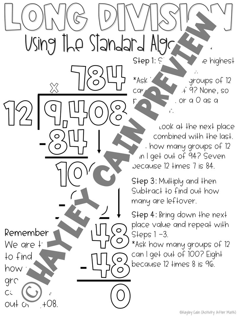 Long Division By Hand