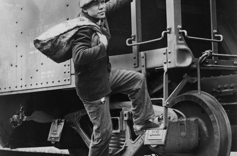 “Rode the rails.”