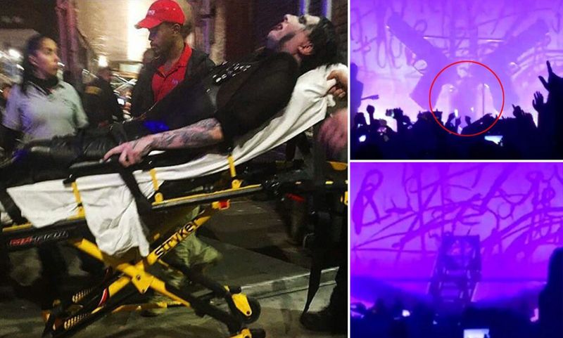 Marilyn Manson Crushed by Stage Prop (2017)