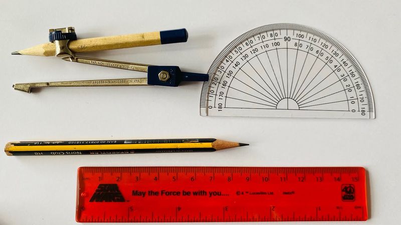 Using a Protractor & Compass for Geometry