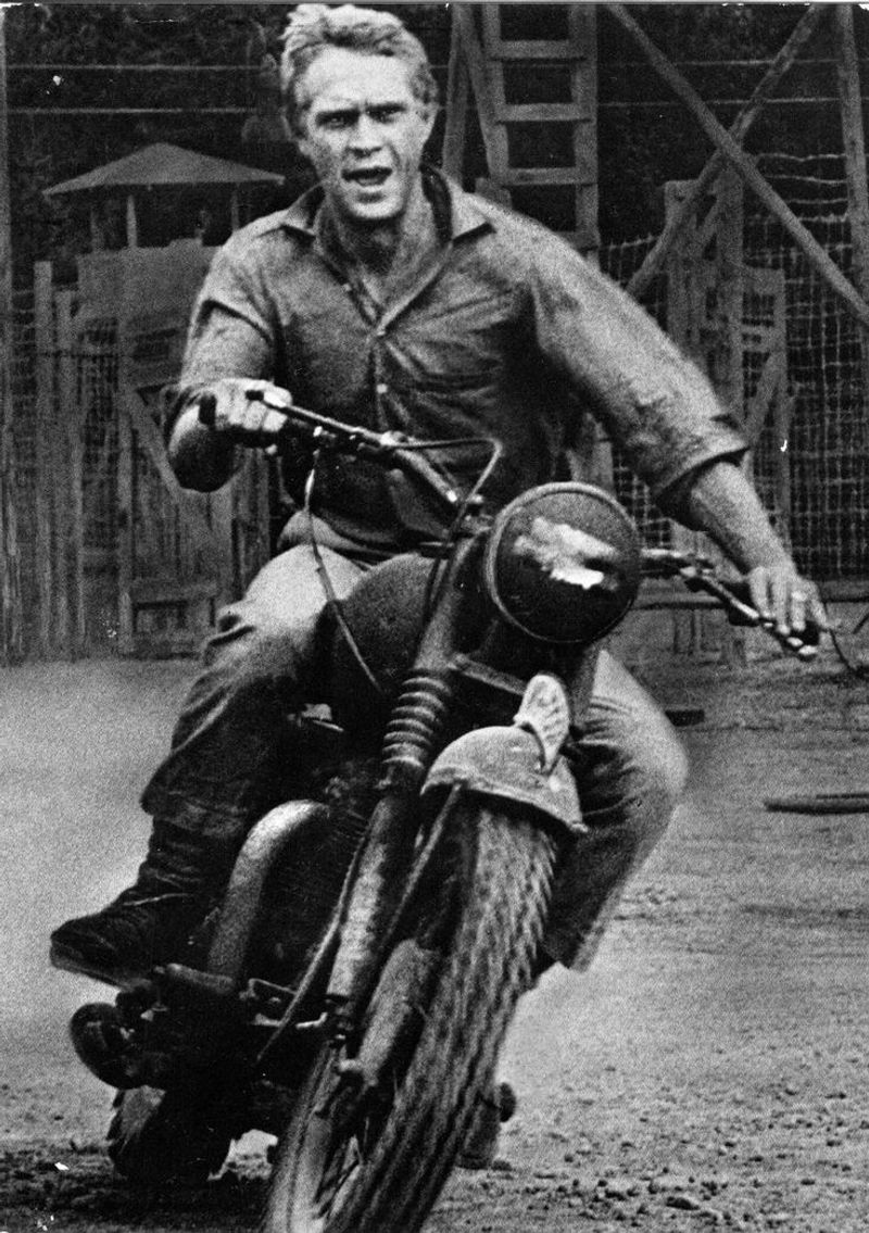 Steve McQueen on a Motorcycle (The Great Escape, 1963)