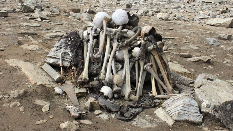 The Indian Lake of Skeletons (Roopkund Lake, 1942)