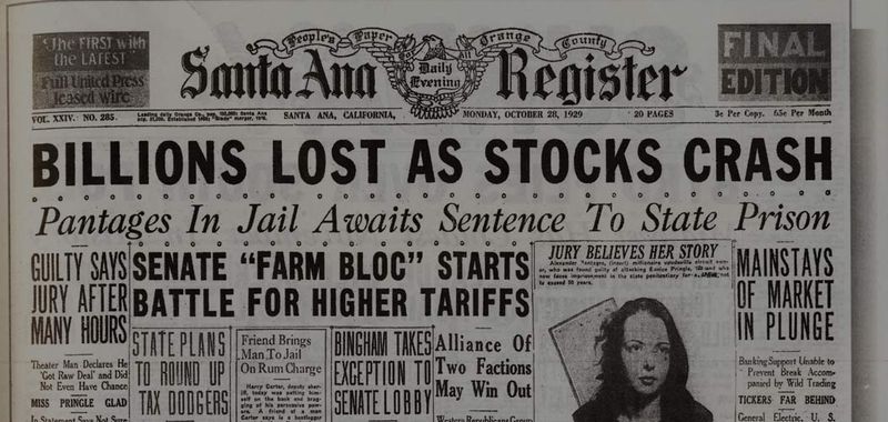The Great Depression Started with the Stock Market Crash