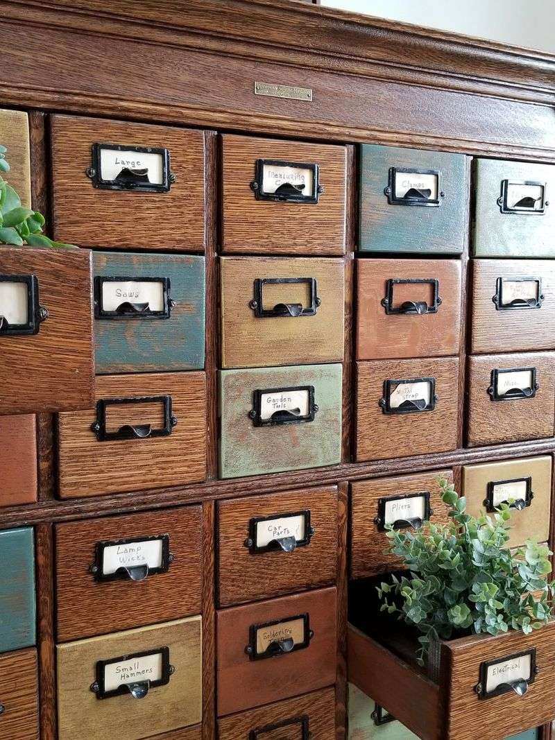 The 72-Drawer Beauty That Became a Home Library’s Crown Jewel