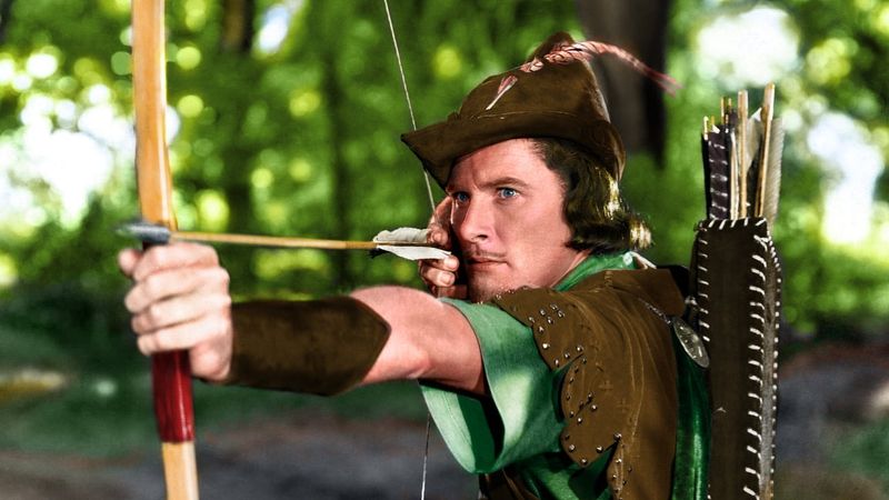 Errol Flynn – Swashbuckling, devil-may-care handsomeness that made him the ideal adventure hero.