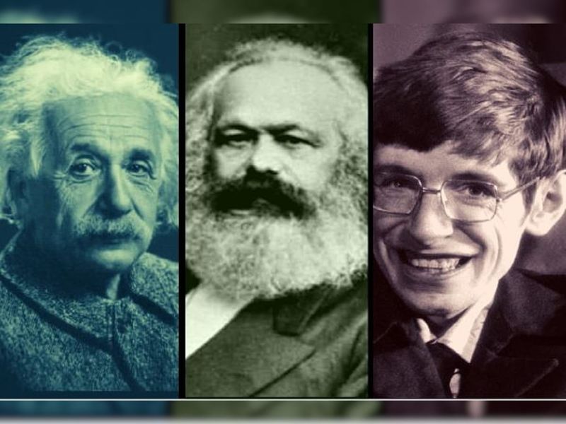Stephen Hawking, Karl Marx, and Albert Einstein — March 14