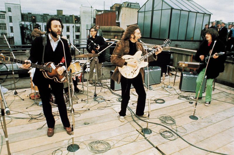 The Beatles Play on a Rooftop (1969)