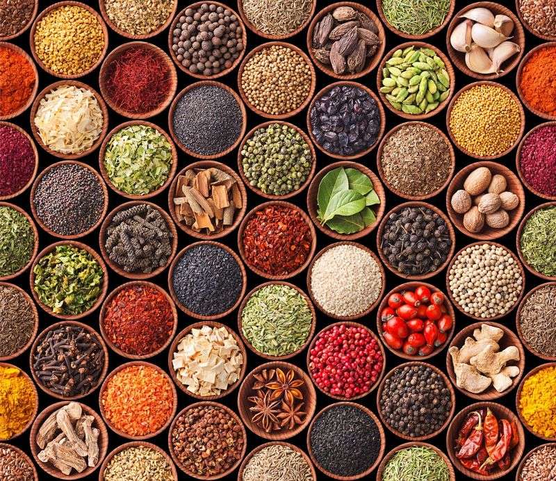Spices (Pepper, Cinnamon, Nutmeg)