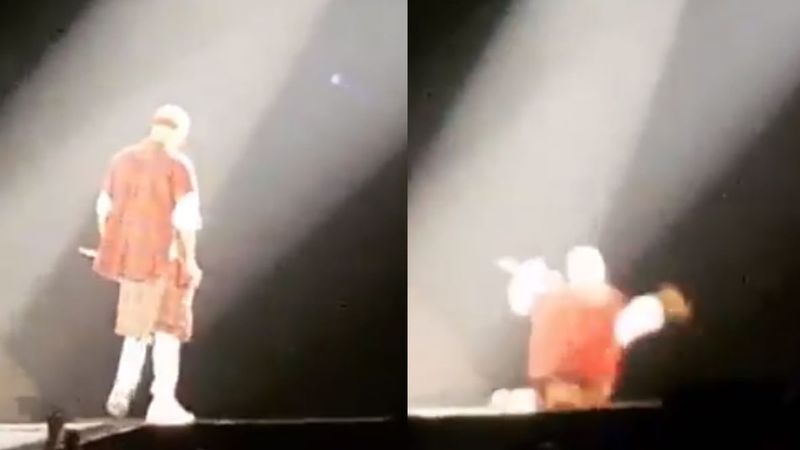 Justin Bieber's Trapdoor Tumble