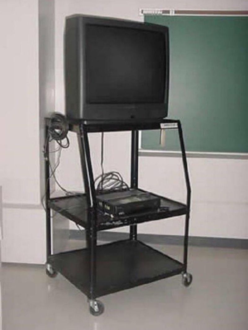 Rewinding VHS Tapes in Class