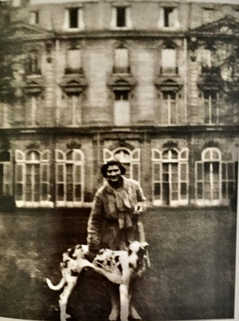With Her Beloved Dogs