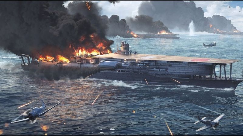 The Sinking of Four Japanese Aircraft Carriers