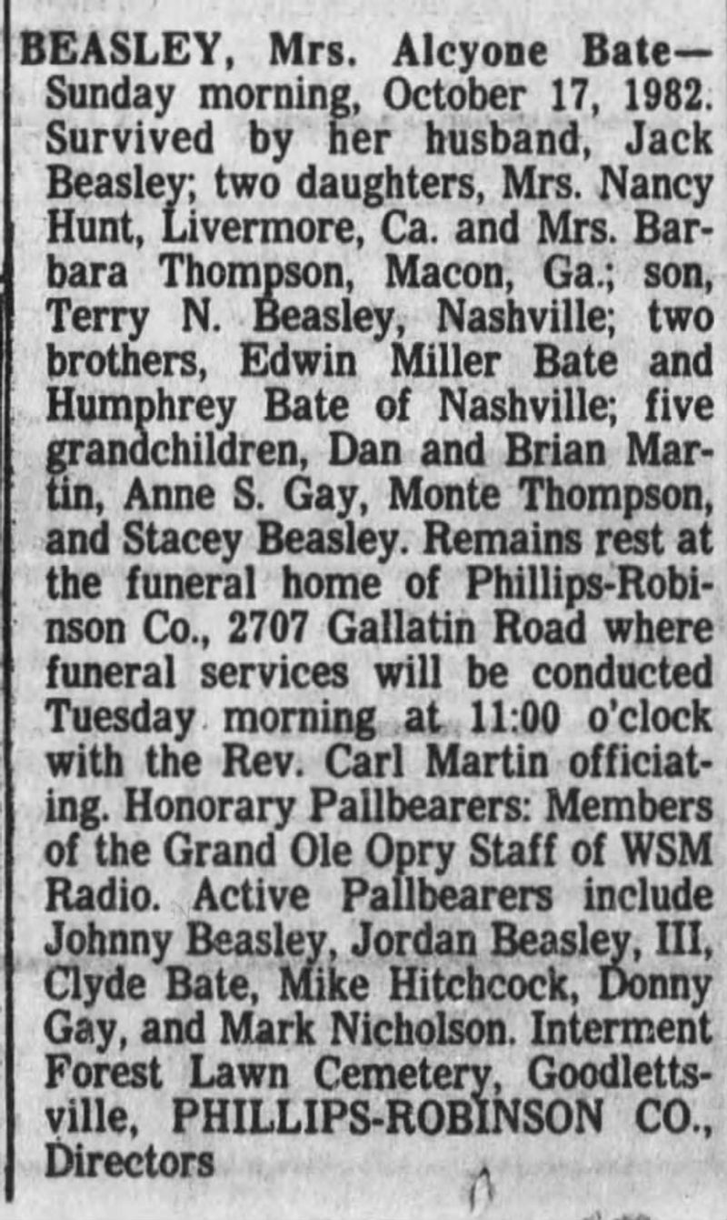 Alcyone Bate Beasley: The Original Opry Woman