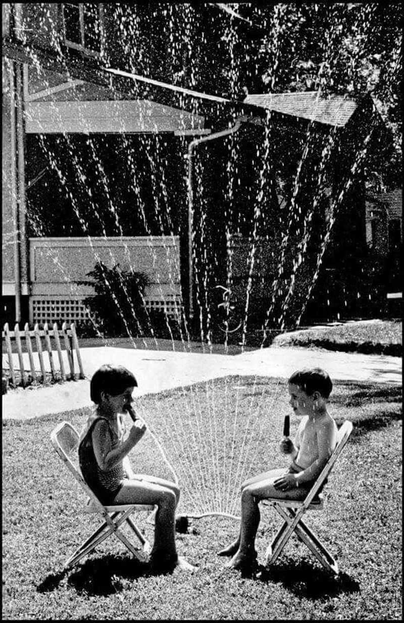 Sprinkler Games in the Front Yard
