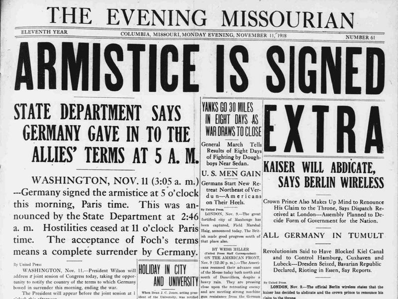 World War I Ended on the 11th Hour of the 11th Day of the 11th Month