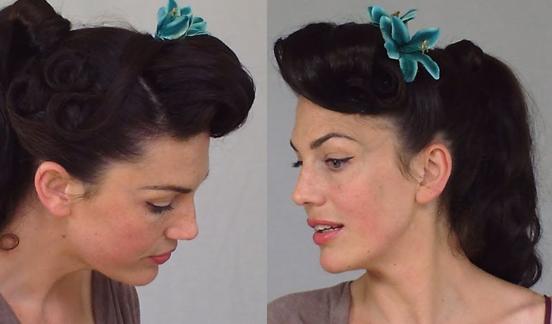 Pin-Up Pigtails (1940s–50s)