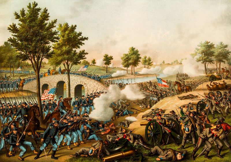 Battle of Antietam by Kurz & Allison